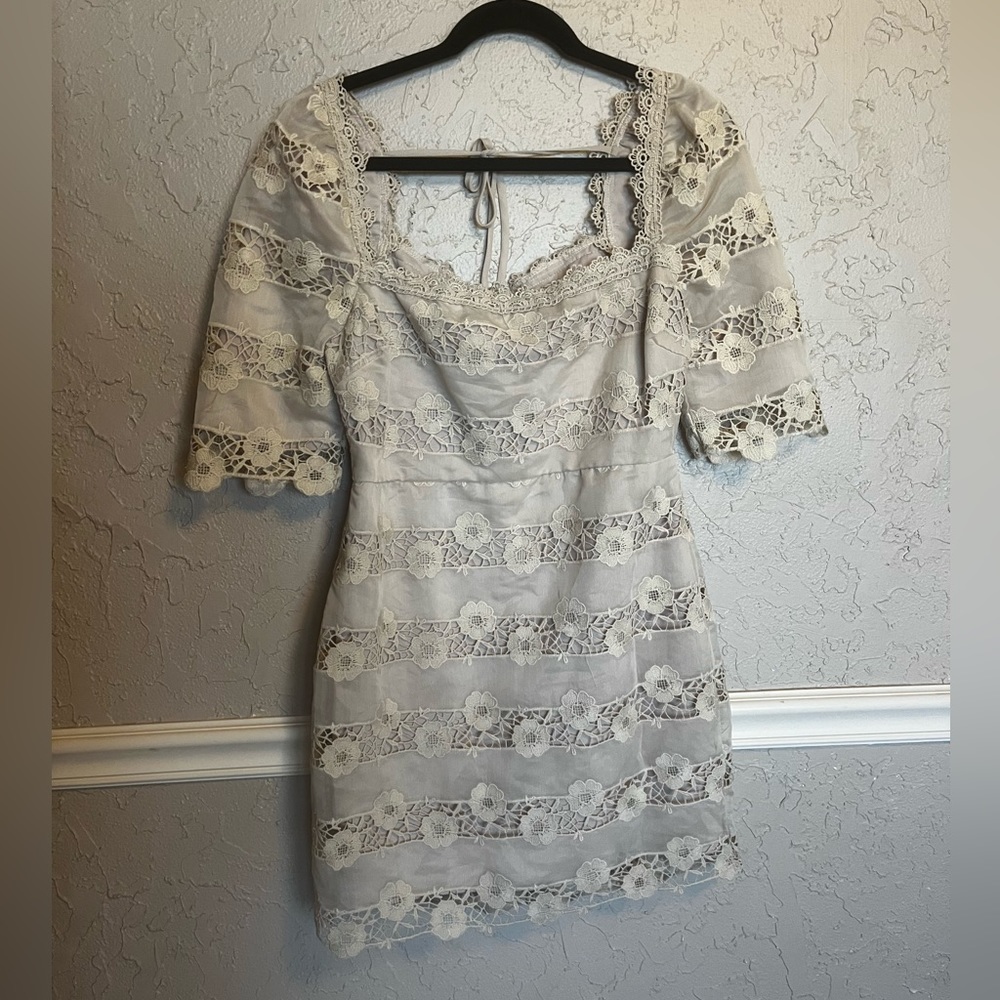 Beige Flower Dress